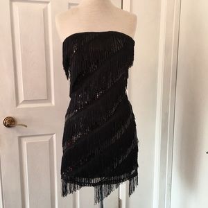 gorgeous black sparkly mini dress